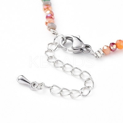 Faceted Glass Beaded Necklaces X-NJEW-JN02553-04-1