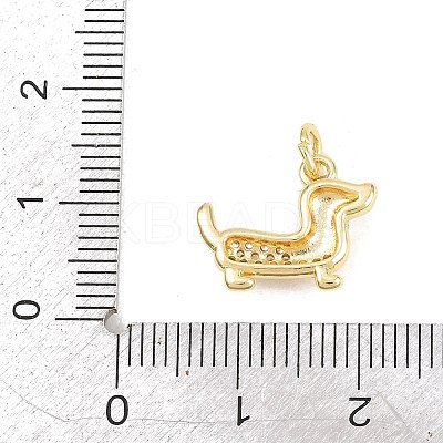 Brass Micro Pave Clear Cubic Zirconia Pendants KK-F938-25F-G-1