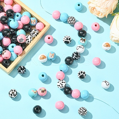 DIY Round Wood Beads & Jute Cord Pendant Decoration Making Kits DIY-YW0010-83-1