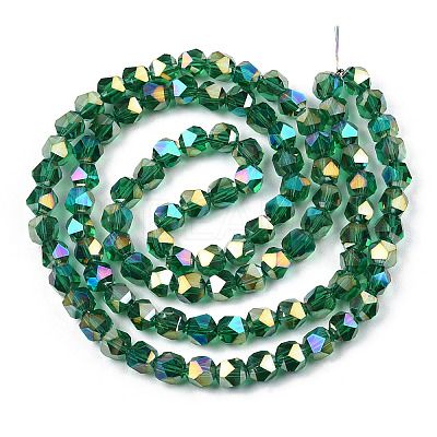 Electroplate Transparent Glass Beads Strands EGLA-T019-06F-1