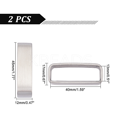 304 Stainless Steel Belt Keeper Belt Strap Loop Ring Buckle Parts DIY-WH0304-355-1