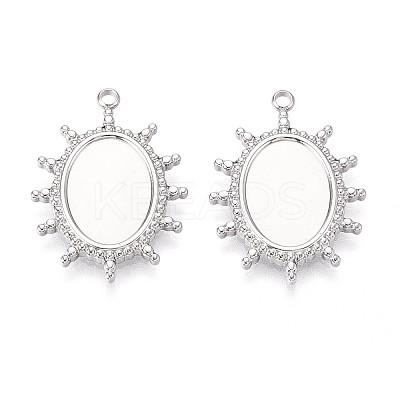 Non-Tarnish 304 Stainless Steel Pendant Cabochon Settings LS-STAS-T065-90P-1