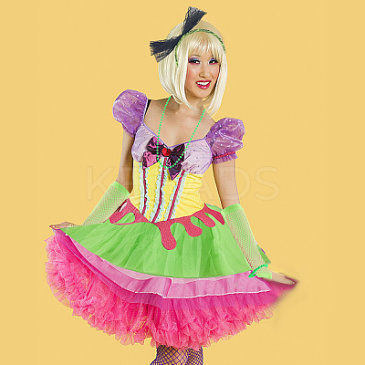 80s Fancy Dress Neon Accessories Tutu Party Costume Sets DIY-WH20062-11C-1