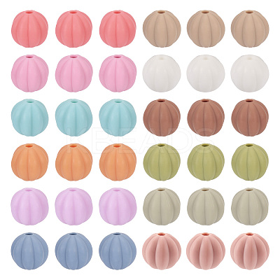 48Pcs 12 Colors Lantern Food Grade Eco-Friendly Silicone Beads SIL-TA0002-05-1