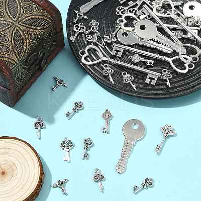 40Pcs 8 Styles Tibetan Style Alloy Pendants TIBEP-FS0001-44-1