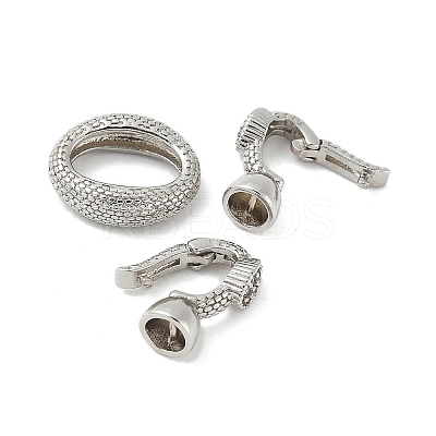 Brass Micro Pave Clear Cubic Zirconia Fold Over Clasps LS-KK-M326-01P-1