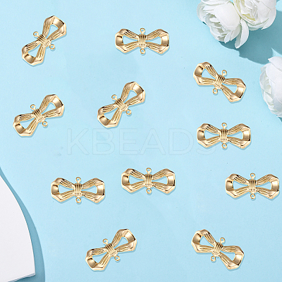 14Pcs Brass Bowknot Connector Charms KK-BBC0021-74-1