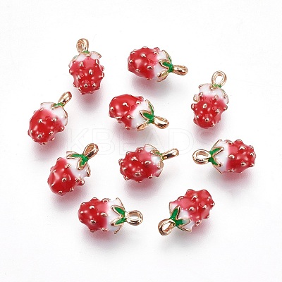 Golden Plated Alloy Enamel Charms LS-ENAM-WH0004-02G-1
