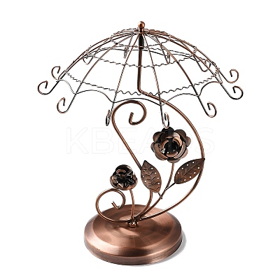 Rotatable Umbrella Iron Earring Display Stands ODIS-K003-02RG-1