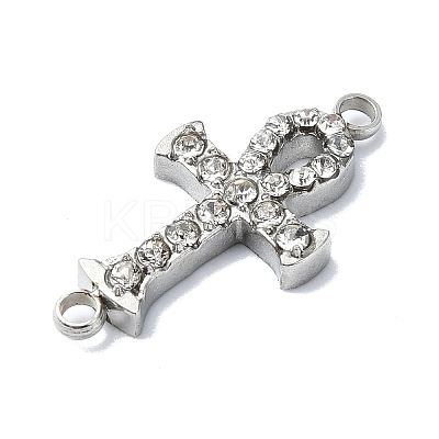 304 Stainless Steel Crystal Rhinestone Connector Charms STAS-Z065-02P-01-1