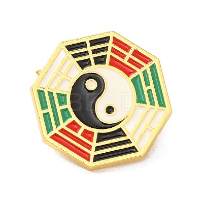 Eight-Diagram Tactics with Yin Yang Enamel Pin JEWB-K008-01G-1