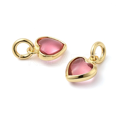 Brass Pave Cubic Zirconia Pendants KK-Z137-21G-04-1