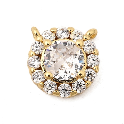 Brass Micro Pave Cubic Zirconia Charms KK-I360-024G-01-1