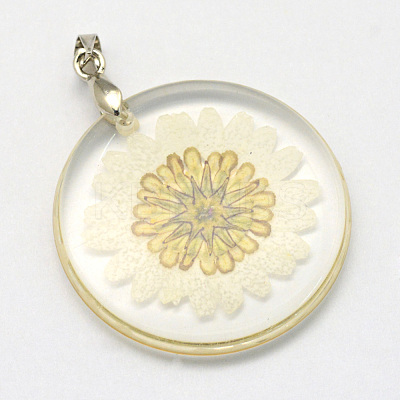 Alloy Resin Pendants RESI-S321-07-1