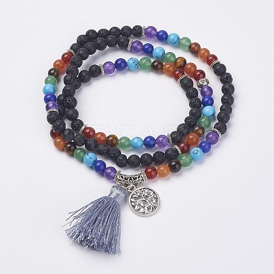 Natural Gemstone Beads Necklaces LS-NJEW-F147-A01-1