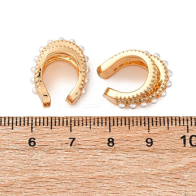 Multilayer C-Shaped Brass Micro Pave Clear Cubic Zirconia Cuff Earrings EJEW-Z127-02G-1