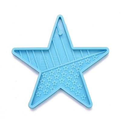 Star with USA Flag Pendant Silicone Molds DIY-M034-27-1