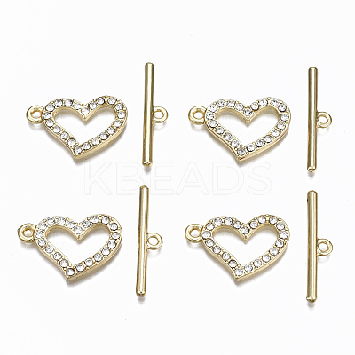 Alloy Rhinestone Toggle Clasps PALLOY-Q441-023-NR-1