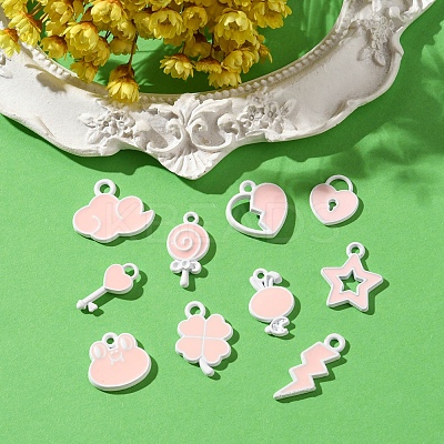 10Pcs 10 Style Spray Painted Alloy Enamel Pendants ENAM-YW0002-64-1