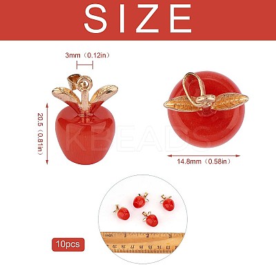 10Pcs Apple Gemstone Charm Pendant Crystal Quartz Healing Natural Stone Pendants Opal Buckle for Jewelry Necklace Earring Making Crafts JX526F-1