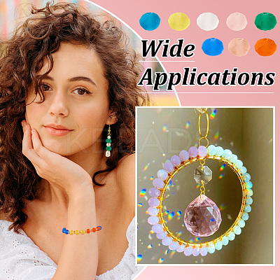 8 Strands 8 Colors Transparent Glass Beads Strands GLAA-TA0002-20-1