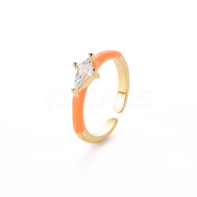 Brass Enamel Cuff Rings RJEW-T016-28D-NF-1