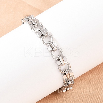 304 Stainless Steel Link Chain Bracelets for Women BJEW-H207-01E-P-1