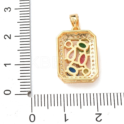 Brass Pave Colorful Cubic Zirconia Pendants KK-C264-14B-G-1