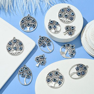 18Pcs 6 Styles Tibetan Style  Alloy Pendants FIND-CJ0002-10-1