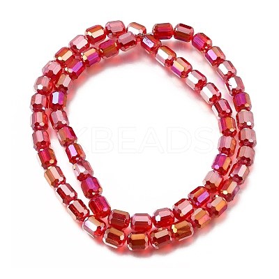 Electroplate Transparent Column Glass Beads Strands EGLA-A043-02-AB08-1