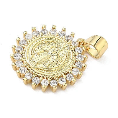 Brass Micro Pave Cubic Zirconia Pendants KK-A282-06A-G-1