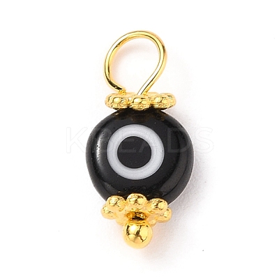 Handmade Evil Eye Lampwork Charms PALLOY-JF00540-1