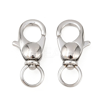 Tarnish Resistant 304 Stainless Steel Swivel Lobster Claw Clasps X-STAS-R065-10-1