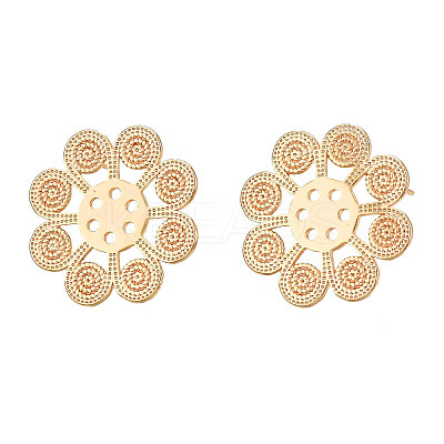 Brass Stud Earring Findings KK-N232-334LG-1