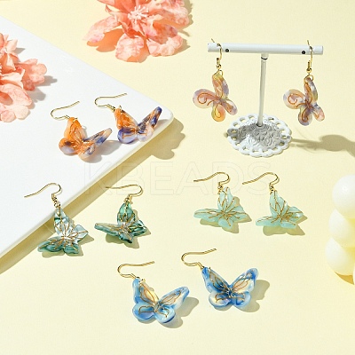 304 Stainless Steel Butterfly Dangle Earrings EJEW-FS00034-1