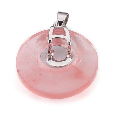 Cherry Quartz Glass Pendants KK-F751-D22-1