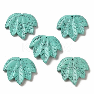 Synthetic Blue Turquoise Carved Pendants G-K353-01E-1