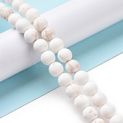 Natural Magnesite Round Bead Strands G-L358-6mm-02-1