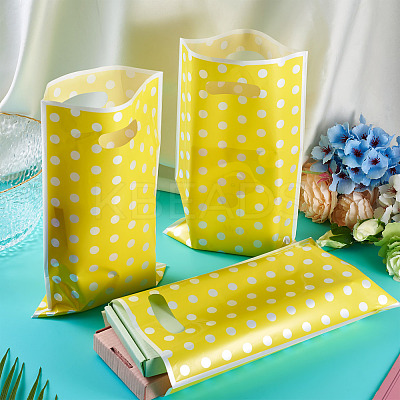 Polka Dot PET Plastic Packing Bags with Die Cut Hole Handle ABAG-TADJ0002-001C-1