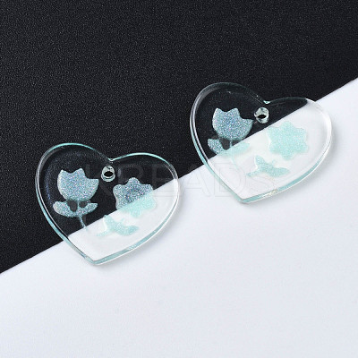Transparent Resin Pendants RESI-N030-001C-1