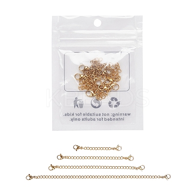 4 Strands 4 Styles 304 Stainless Steel Chain Extender STAS-YW0001-10G-1