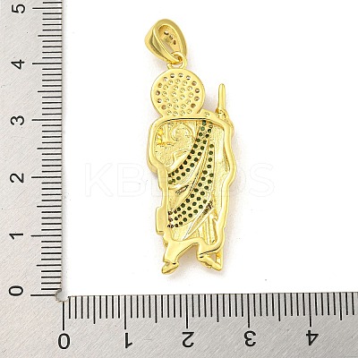 Priest Rack Plating Brass Micro Pave Cubic Zirconia Pendants KK-G513-91G-1