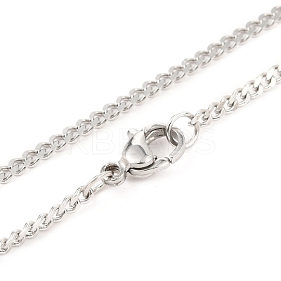 Non-Tarnish 304 Stainless Steel Curb Chain Twist Chain Necklace NJEW-H215-01P-1