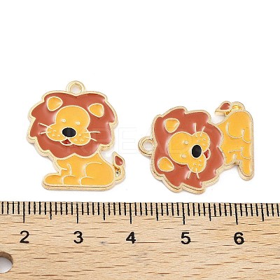 Light Gold Plated Alloy Enamel Pendants ENAM-M219-13KCG-01-1