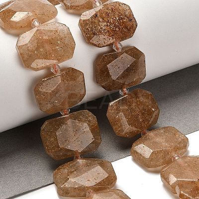 Natural Gold Strawberry Quartz Beads Strands G-H078-B15-01-1