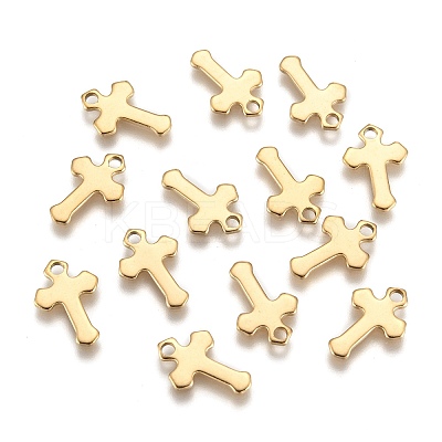 Ion Plating(IP) 304 Stainless Steel Tiny Cross Charms LS-X-STAS-L159-06G-1