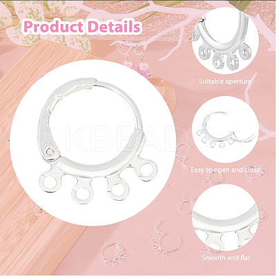 24Pcs 4 Style Rack Plating Eco-friendly Brass Huggie Hoop Earring Findings KK-FH0006-62-1