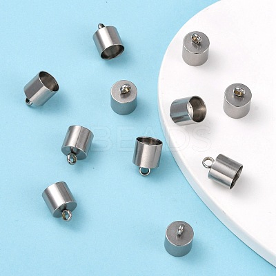 Tarnish Resistant Smooth Surface 201 Stainless Steel Cord Ends X-STAS-R063-97-1