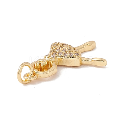 Brass Micro Pave Cubic Zirconia Pendants KK-G415-22G-1