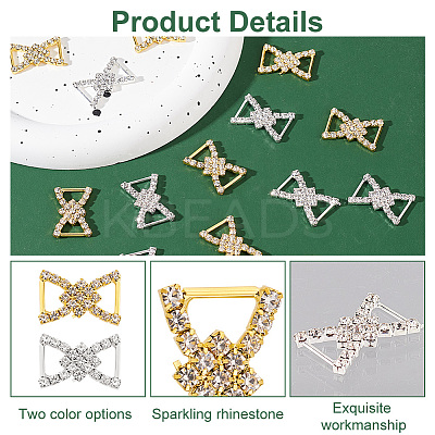 16Pcs 2 Colors Alloy Rhinestone Buckle JEWB-WR0001-04-1